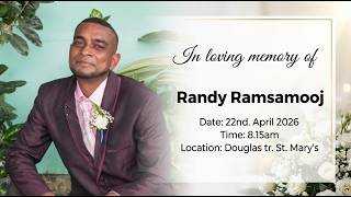 Randy Ramsamooj (funeral at Douglas tr, St. Mary's)