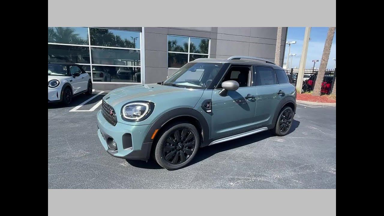 2023 Sage Green MINI Cooper S Countryman with the Silver Roof & Mirror
