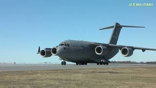 Female US C 17 Globemaster III Pilot Carries Thousands of Military Equipment