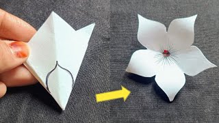 Very easy paper flower|DIY paper flower|Paper flower craft|Easy paper flower cutting|The easy art