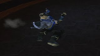 Sub-Zero from Mortal Kombat falls down the stairs because he's stupid