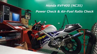 04 Honda RVF400 (NC35) Dyno Machine Power Check & Air-Fuel Ratio Check (MAX 60.8ps!) この後キャブ調整のため入院