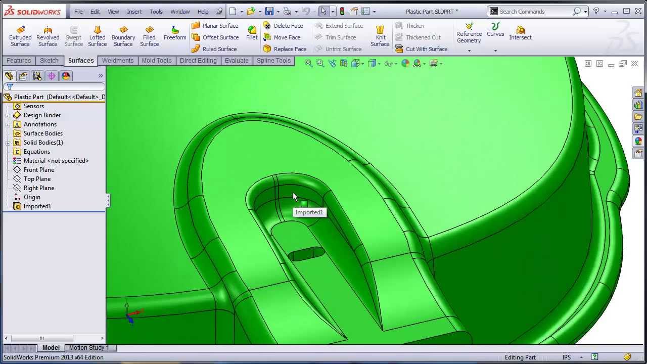 solidworks tutorial direct editing imported geometry youtube solid works import
