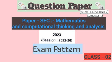 UG Semester 2 SEC Math Question Paper 2023 || skmu University|| UG Semester 2 math class sec