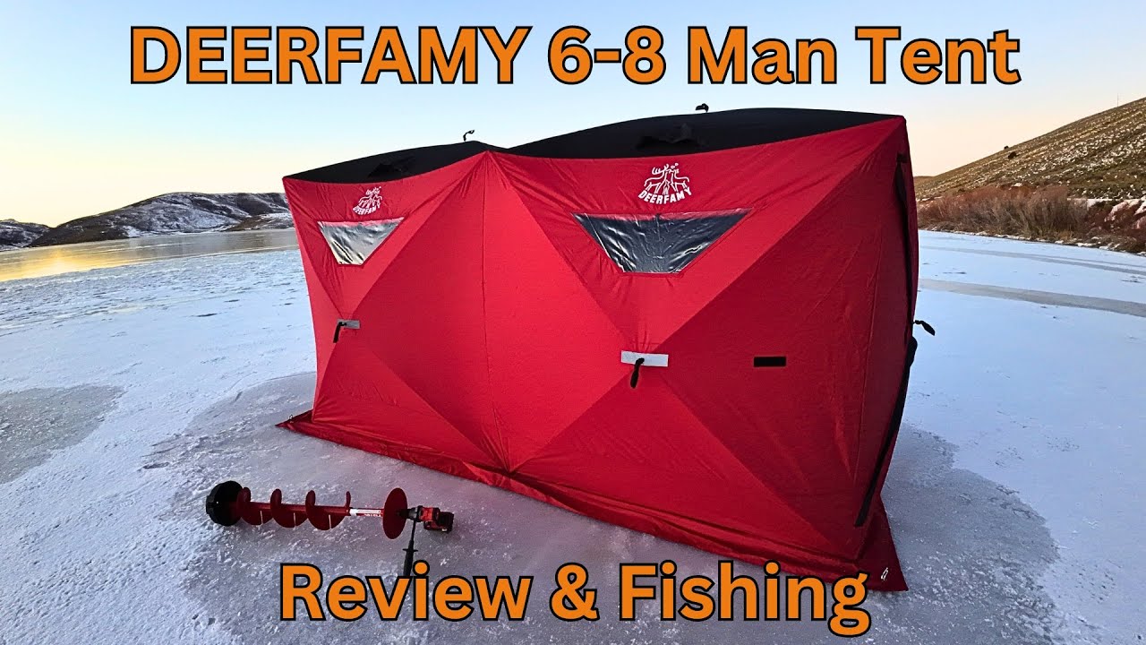 Best Budget Ice Fishing Tent?!?! DEERFAMY 6-8 Man Shelter