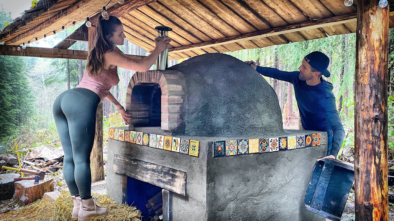 TIMELAPSE - DIY Wood Fired BRICK & COB PIZZA OVEN - Start to Finish thumbnail