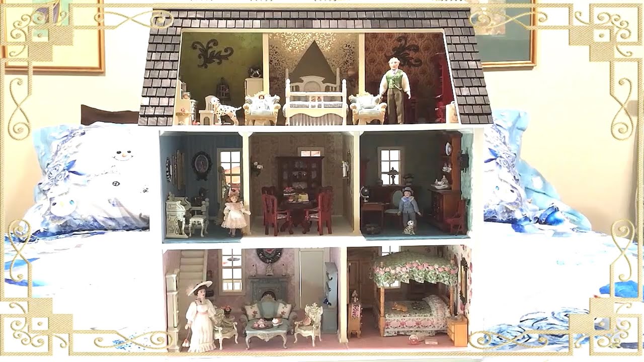 Small Half Scale 1:24 Scale Victorian Dollhouse Tour Walkthrough Full Video (Re-Upload)
