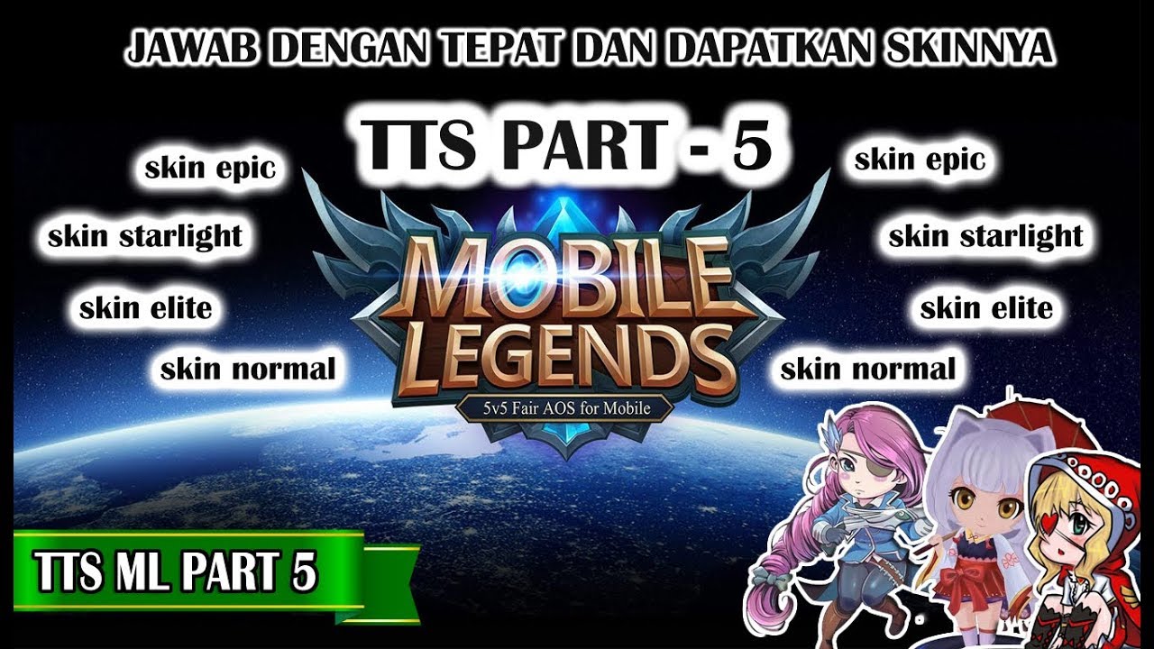 chang'e and hou yi TTS MOBILE LEGENDS PART 5, JAWABAN BENAR DAPAT SKIN NORMAL ELITE STRELIGHT EPIC