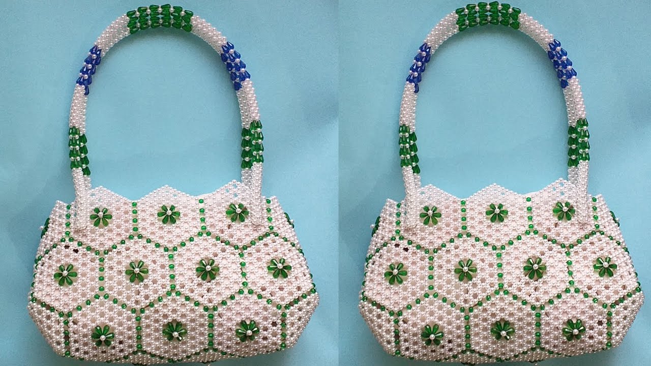 পুতির ৩২ ফুলের ব্যাগ/পুতির কাজ(Part-2)How To Make Beaded bag/beads showpiece/পুতির শোপিস/পুতি