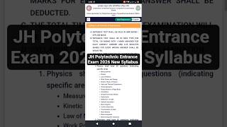 🔥 JH POLYTECHNIC ENTRANCE EXAM 2026 NEW SYLLABUS ll JCECEB ll JH ll #polytechnic #jharkhand #viral