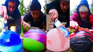 HOT KNIFE VS ICE BALLOON REVERSED + MORE! 🌡️🔪🧊🎈 #asmrsounds #asmr #chill #satisfying #relaxing #fy