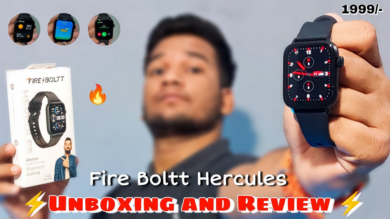 Fire boltt Hercules Smartwatch ⚡ Unboxing and Review 🔥 Bluetooth Calling SmartWatch Under 2000