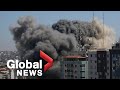 Israeli airstrike in Gaza destroys highrise building housing media offices, residents