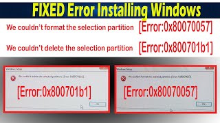 couldn't format the selected partition0x80070057 | failed to delete the selected partition0x800701b1