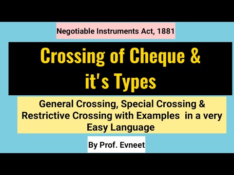 Types of Cheque Crossing: General, Special & Restrictive