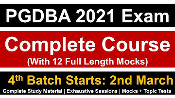 PGDBA 2021 Complete Course || 4th Batch Starts 2nd March || Must Watch