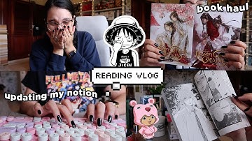 huge book haul, updating my notion & manga 🍒 reading vlog