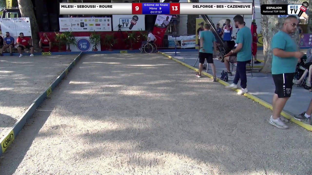 Miniature de la vidéo : National TOP 1500 de ESPALION - 64ème de finale TRIPLETTE OPEN: Equipe MILESI contre Equipe DELFORGE