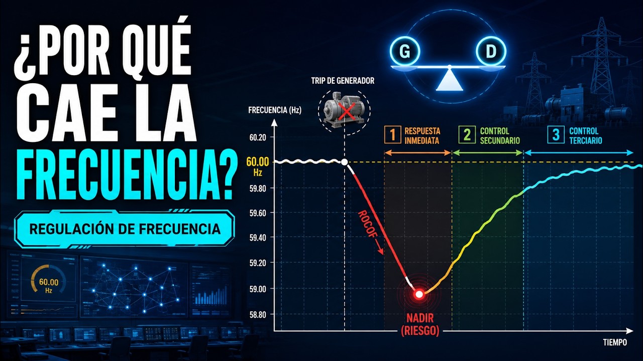 ¿Por Qué Cae la Frecuencia? Inercia, ROCOF y Control | Clase 1