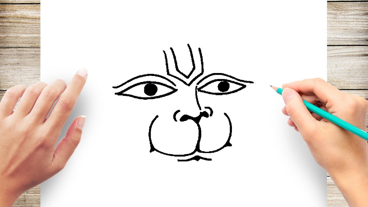 How to Draw Hanuman Face - YouTube