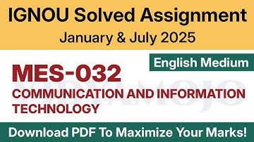 IGNOU MES 032 Solved Assignment 2025 English Medium PDF Download | MA Education (MAEDU) 2nd Year