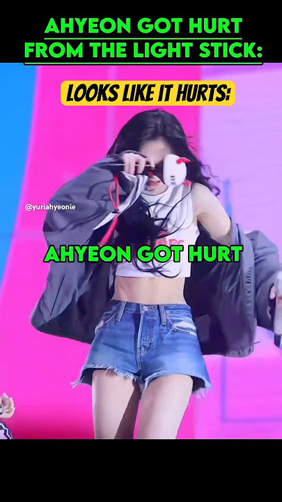 Ahyeon gets hurt by her own lightstick #babymonster #ahyeon #shorts