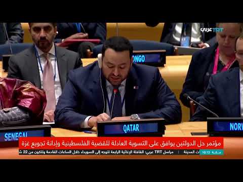 مؤتمر نيويورك يدعو للاعتراف بفلسطين ووقف العدوان على غزة