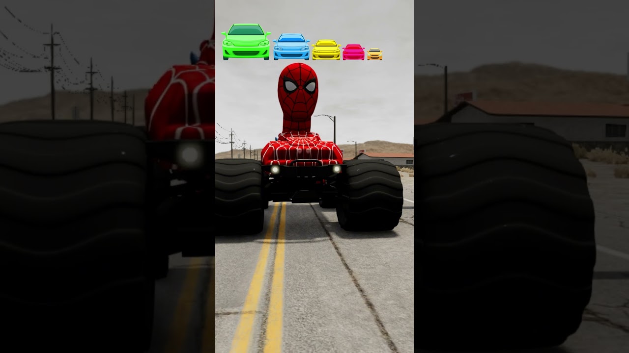 BeamNG Drive, vehicle size comparison, car crash video, physics based crashes 