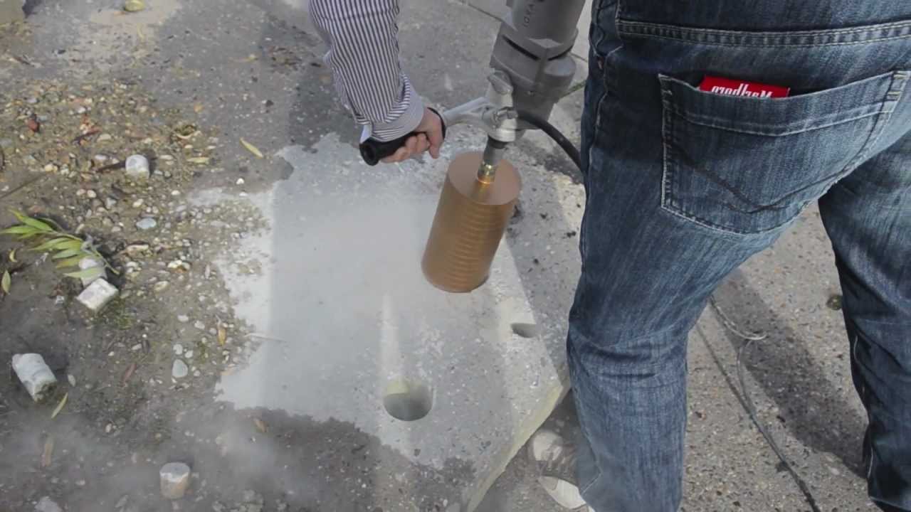 Wereldprimeur, droogboren in beton