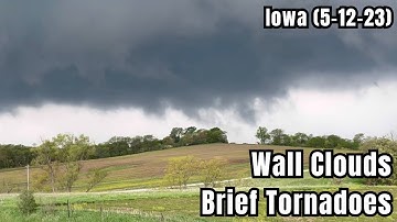 Rotating Wall Clouds/Brief TORNADOES Galore in Iowa! - May 13th, 2023