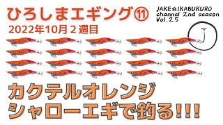 ２５　ひろしまエギング⑪　カクテルオレンジ　シャロー餌木で釣る！！！　ヤマシタ　エギ王Ｋ　２０２２年１０月２週目　広島　釣り