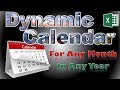 Create a Dynamic Calendar in Excel For Any Month in Any Year