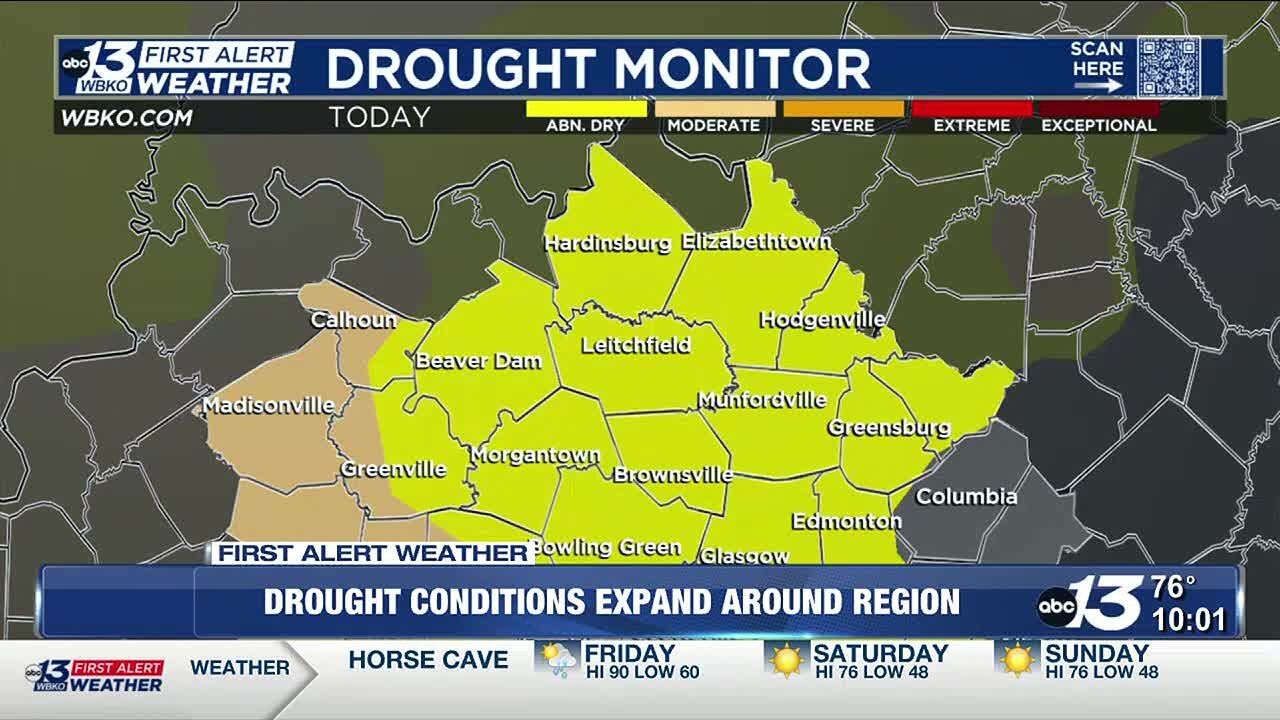 Drought conditions expand around south central Kentucky - YouTube