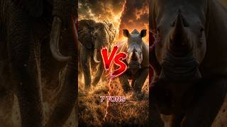 ELEPHANT vs RHINO 🐘 Who Rules The Savanna? #Shorts