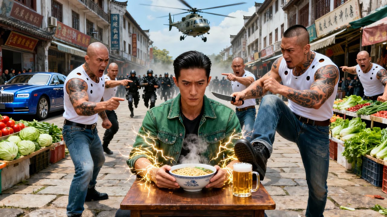 Chiến Thần Về Hưu Đi Ăn Mì Ven Đường,Bị Đám Giang Hồ Mới Nhú Đến Xin Đểu,Anh Dùng Chai Bia Hạ Cả Đám