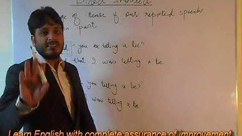 Direct Indirect (If reporting speech is in past)