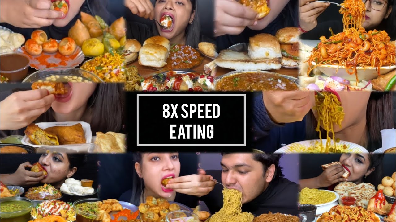 8x Speed Eating🤤Indian Street Food Eating 🤤❤ #mukbang #asmrfood #streetfood #eating #indianfood 🧿
