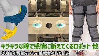 キラキラな瞳で感情に訴えてくるロボット/尿失禁体験装置/立体物を編む3D編み機【2018年異能vation挑戦者の取り組みをご紹介】