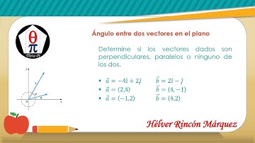 Ángulo entre dos vector en el plano. Vectores ortogonales y parelelos.