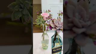 🌸Repurposed Pretty Alcohol Bottle Vases: Shirley Bovshow #cutflowers