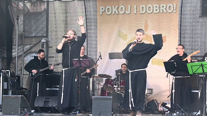 Franciscan Monks in Rock band in Krakow, Poland