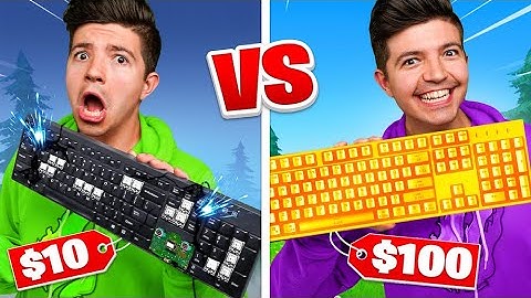 Extreme $10 Keyboard vs $100 Keyboard Challenge! - Fortnite