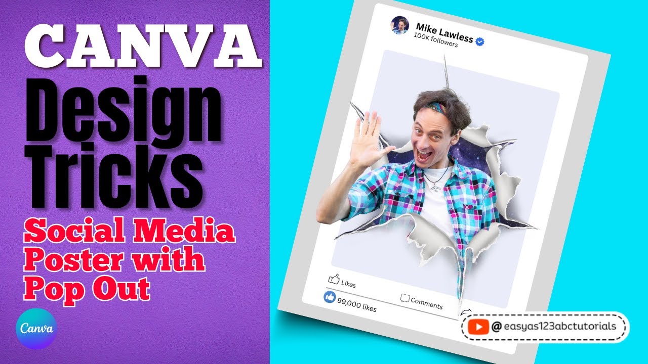 Canva Tricks: Social Media Poster with Pop Out Canva Tutorial for ...