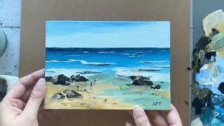 Loose Acrylic Beach Seascape Painting