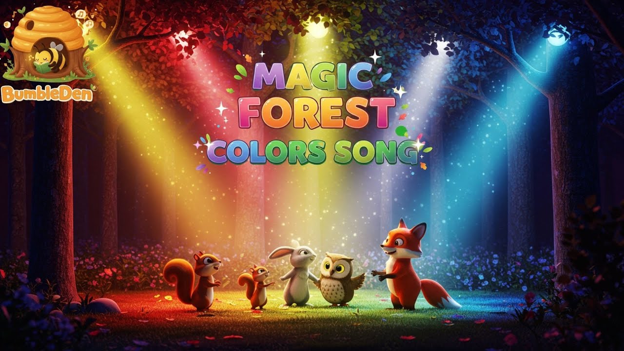 Bumble Den | Magic Forest Colors Song 🌳🐿️🦉🦊 | Nursery Rhyme & Learning Colors for Kids