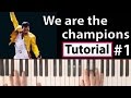 Como tocar "We are the champions"(Queen) - Parte 1/2 - Piano tutorial y partitura