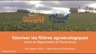 Webinaire Indice de Régénération / Planet Score