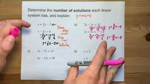 Determine the Number of Solutions each Linear System has.