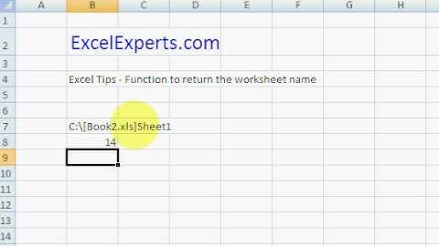 ExcelExperts.com - Excel Tips Function to return the worksheet name