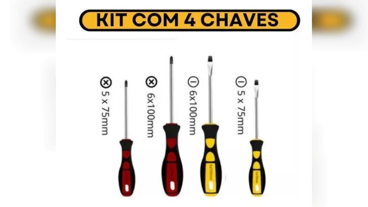 Review: Kit Jogo Chave Fenda E Phillips 4 Peças Imantado Cromo
